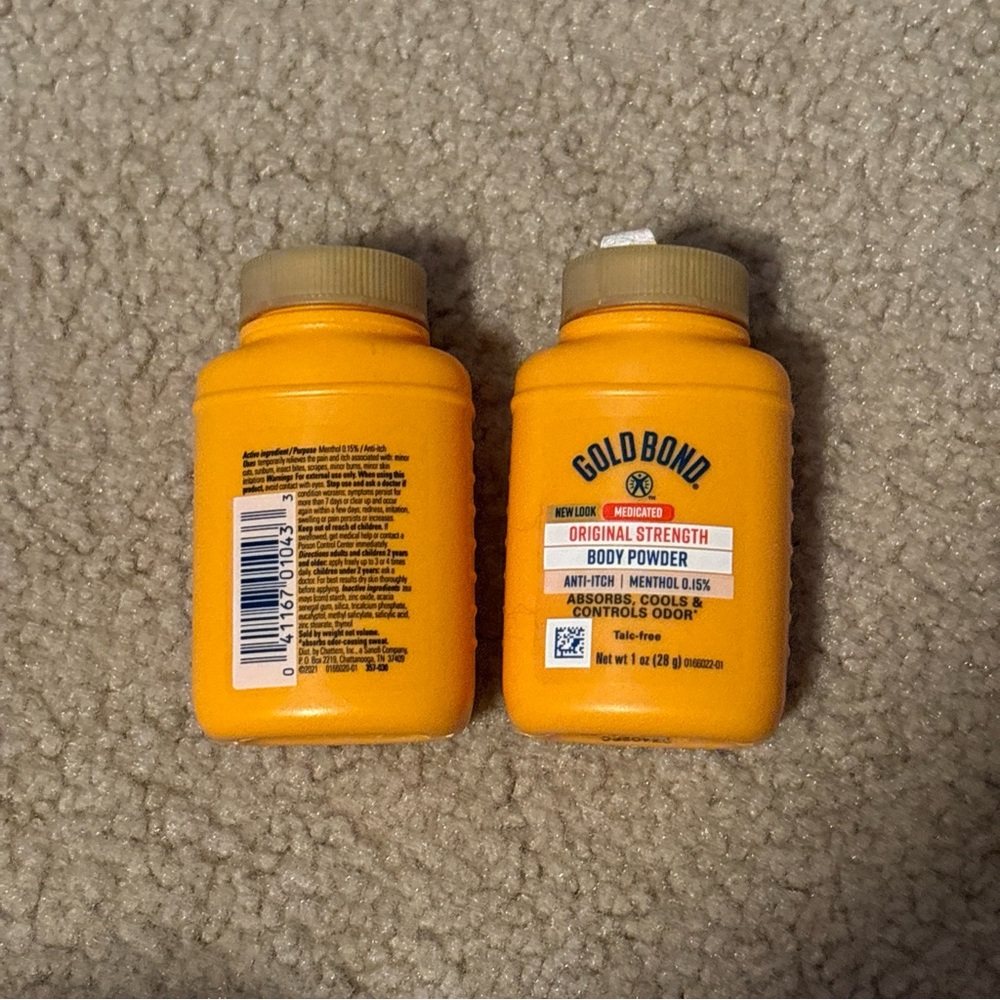 Gold Bond Medicated Powder Original Strength Talc-Free 1oz Travel Size lot of 2